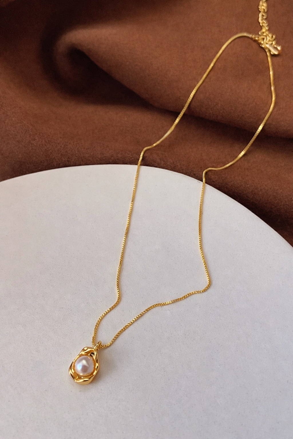 14K Gold Plated Freshwater Pearl Pendant Necklace