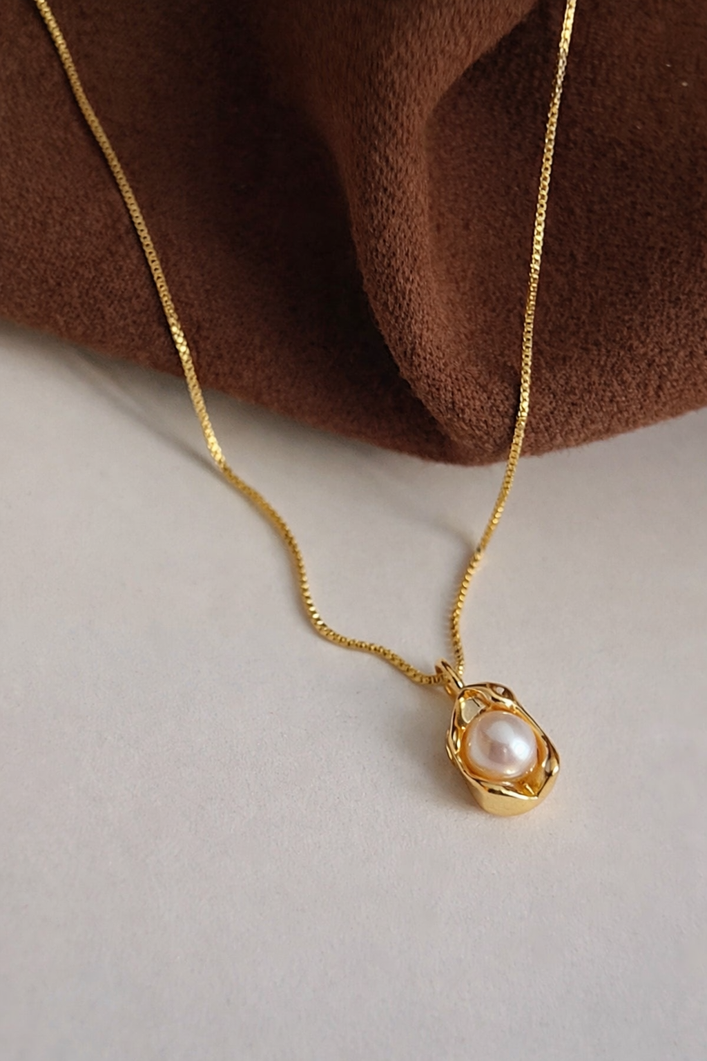 14K Gold Plated Freshwater Pearl Pendant Necklace