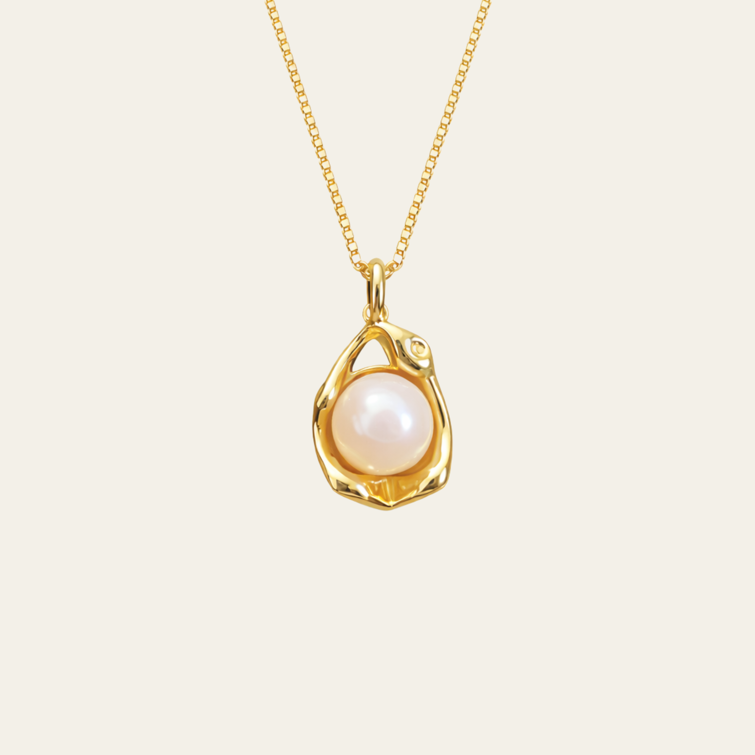 14K Gold Plated Freshwater Pearl Pendant Necklace