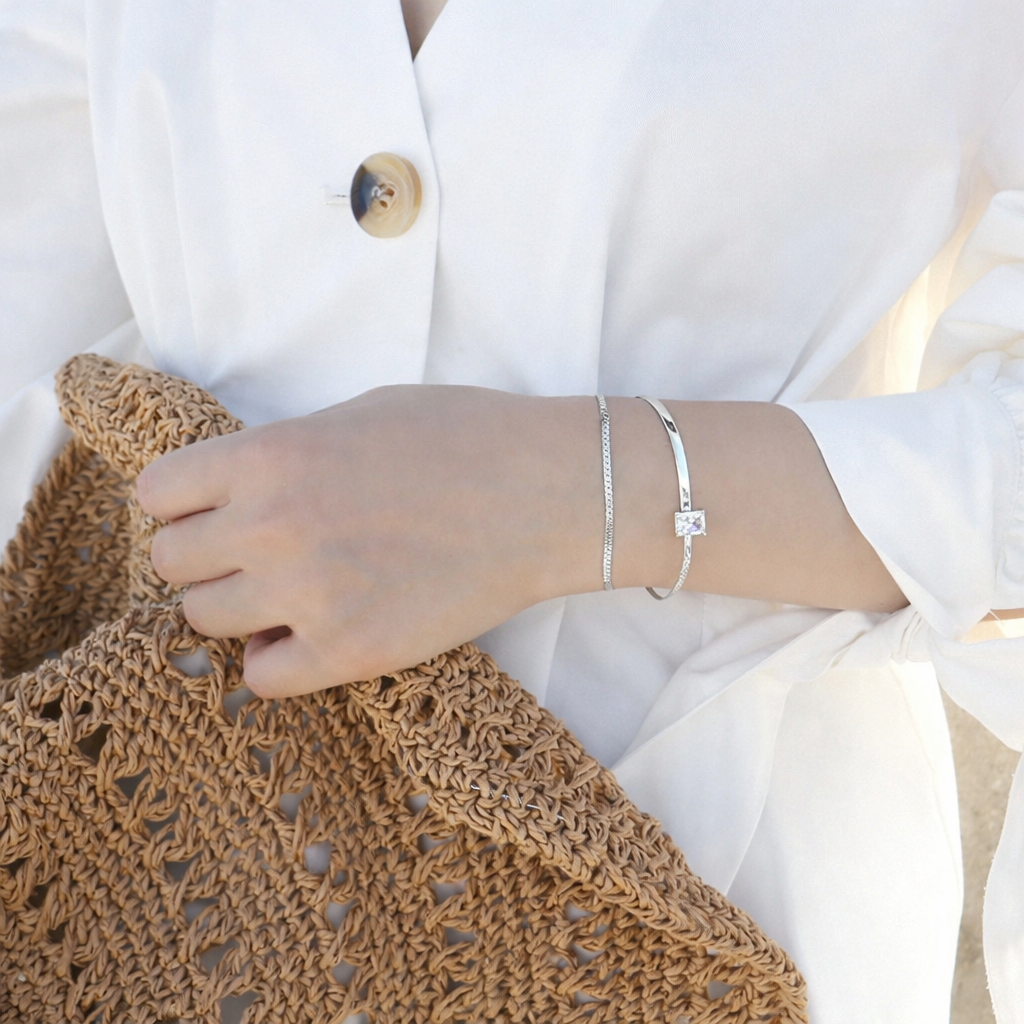 Sterling Silver Zircon Bracelet