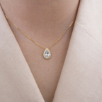 Sterling Silver Blue Teardrop Zircon Necklace