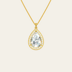 Sterling Silver Blue Teardrop Zircon Necklace