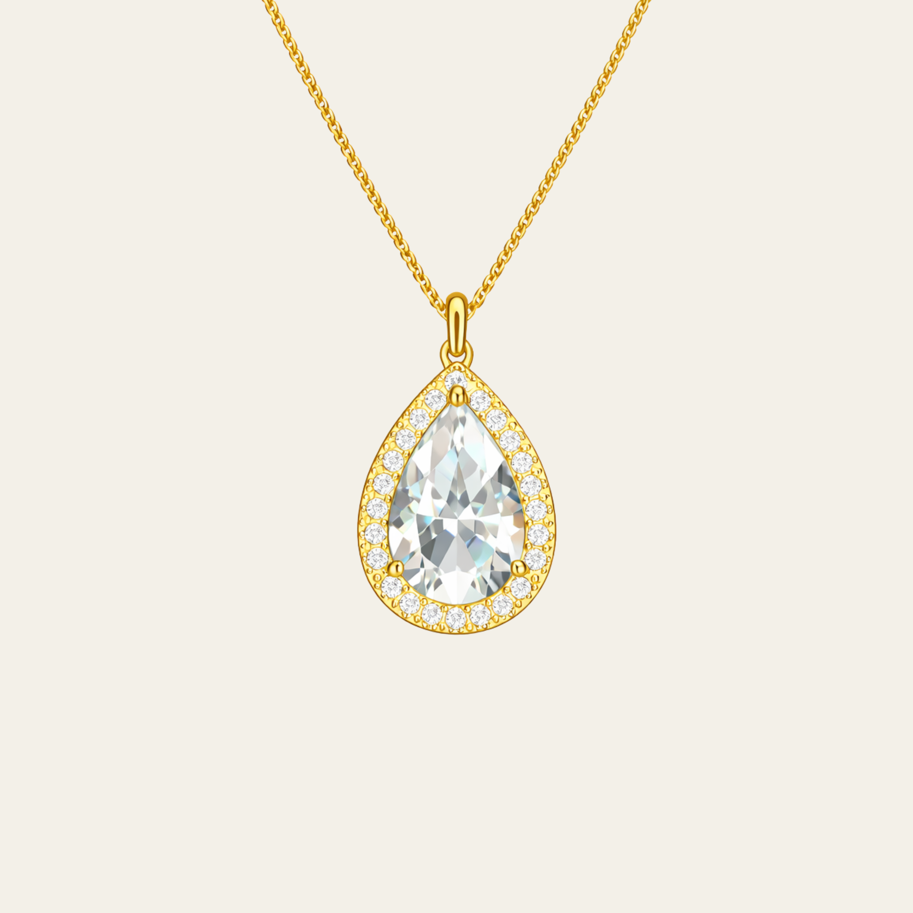 Sterling Silver Blue Teardrop Zircon Necklace