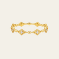 Sterling Silver Geometric Zircon Ring 14K Gold plated