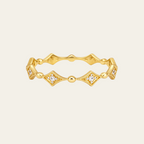 Sterling Silver Geometric Zircon Ring 14K Gold plated