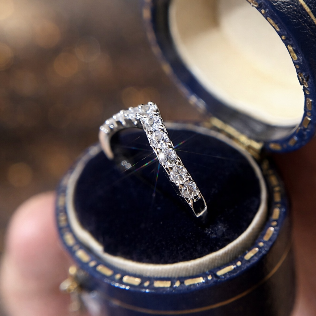 V Shape Zircon Open Ring