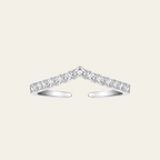 V Shape Zircon Open Ring