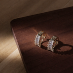 14K Gold Plated Cubic Zirconia Hoop Earrings