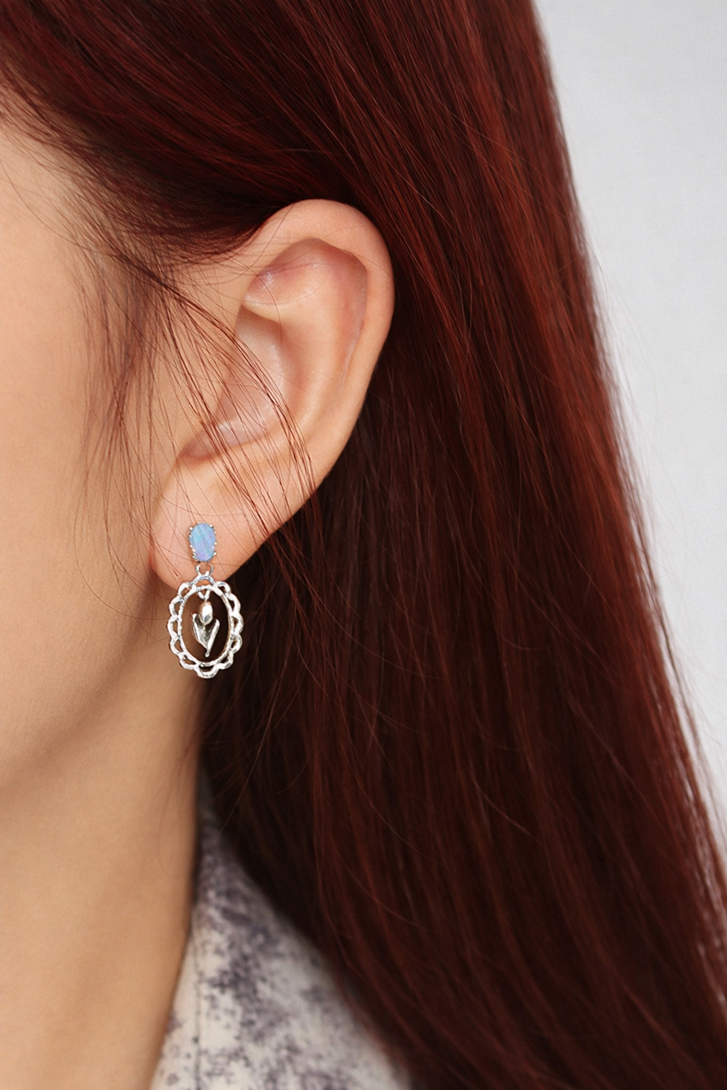 Sterling Silver Flower Drop Earrings