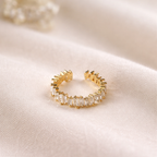 Geometric Zircon Open Ring