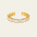 Geometric Zircon Open Ring