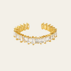 Geometric Zircon Open Ring