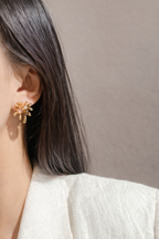 14K Gold Plated Flower Stud Earrings