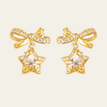 Cubic Zirconia Star Drop Earrings