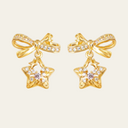 Cubic Zirconia Star Drop Earrings