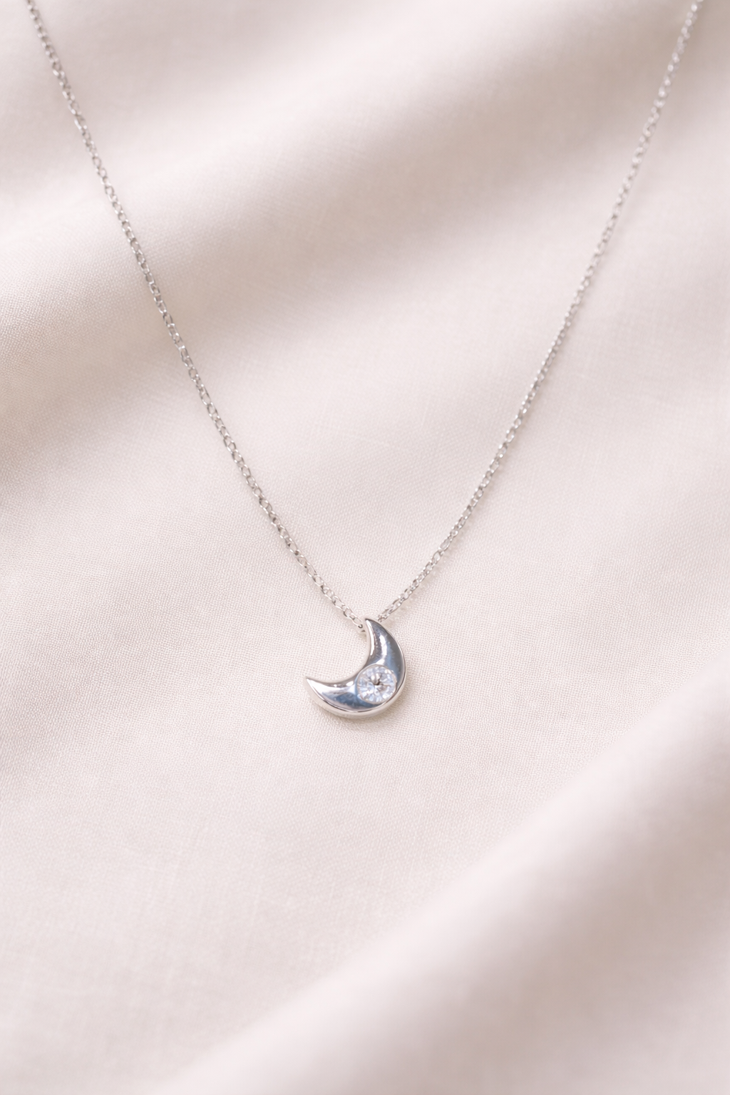 Sterling Silver Moon Necklace