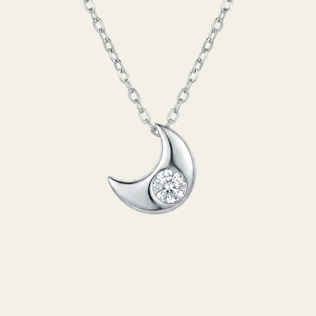 Sterling Silver Moon Necklace