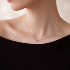 Sterling Silver Heart Line Necklace