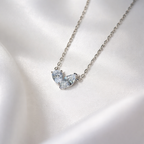 Sterling Silver Heart Line Necklace