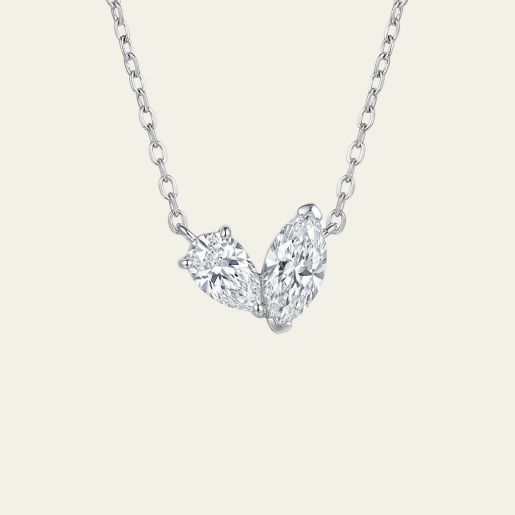 Sterling Silver Heart Line Necklace