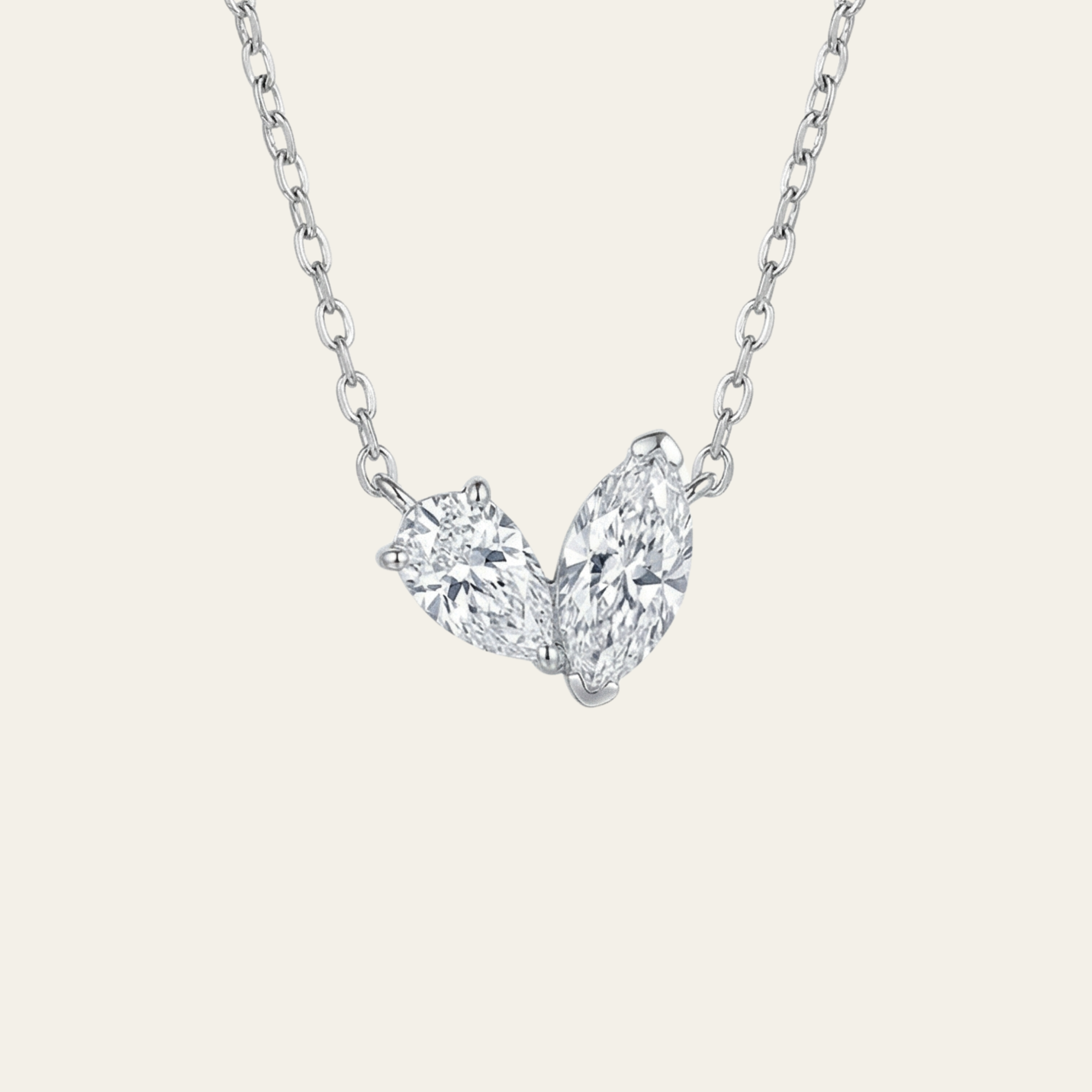 Sterling Silver Heart Line Necklace