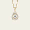Sterling Silver Teardrop Necklace 18K Gold Plated