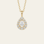 Sterling Silver Teardrop Necklace 18K Gold Plated