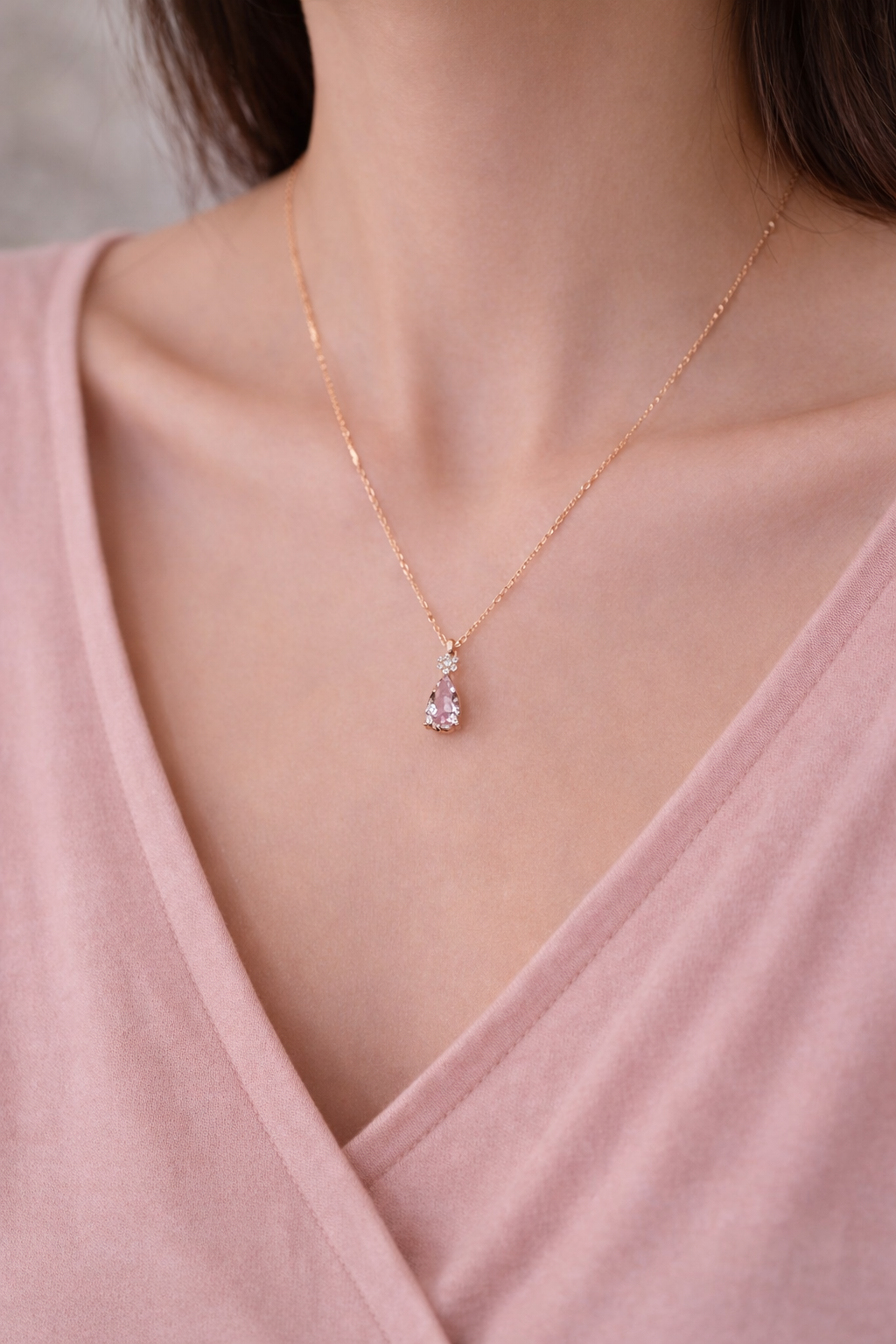 Sterling Silver Teardrop Geometric Necklace