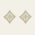 Sterling Silver Square Zircon Stud Earrings