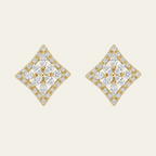 Sterling Silver Square Zircon Stud Earrings