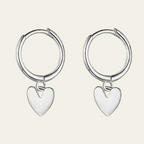Sterling Silver Heart Hoop Earrings