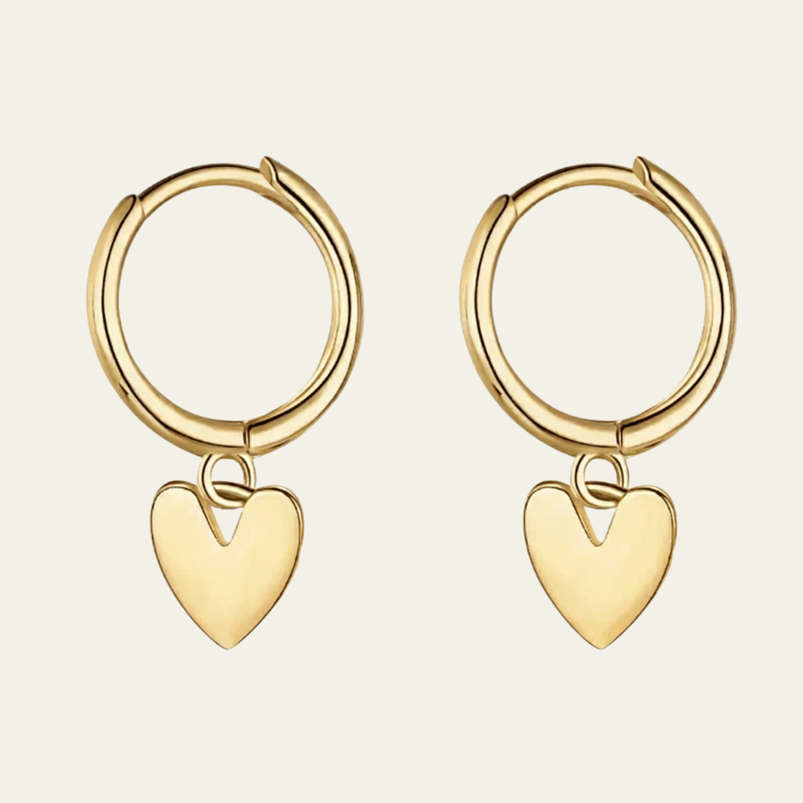 Sterling Silver Heart Hoop Earrings