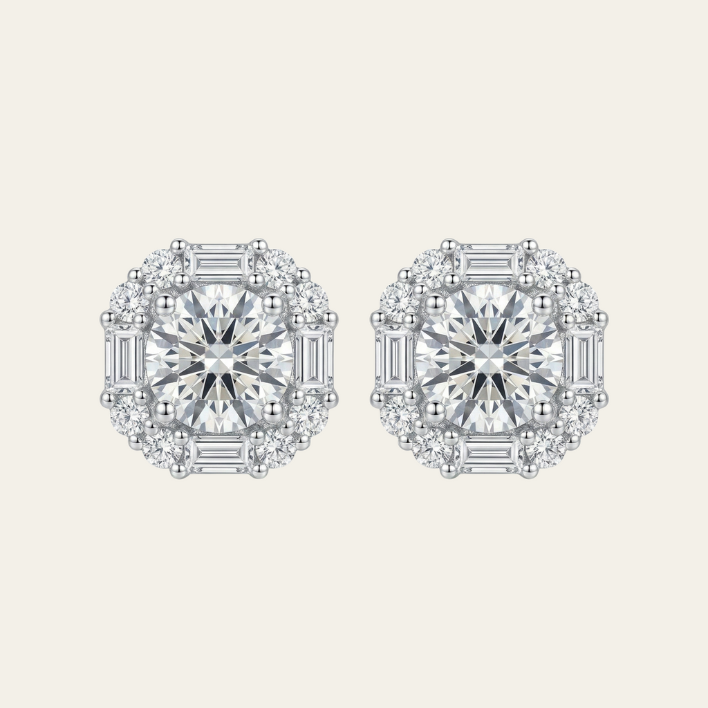 Sterling Silver Square Geometric Stud Earrings