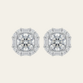 Sterling Silver Square Geometric Stud Earrings
