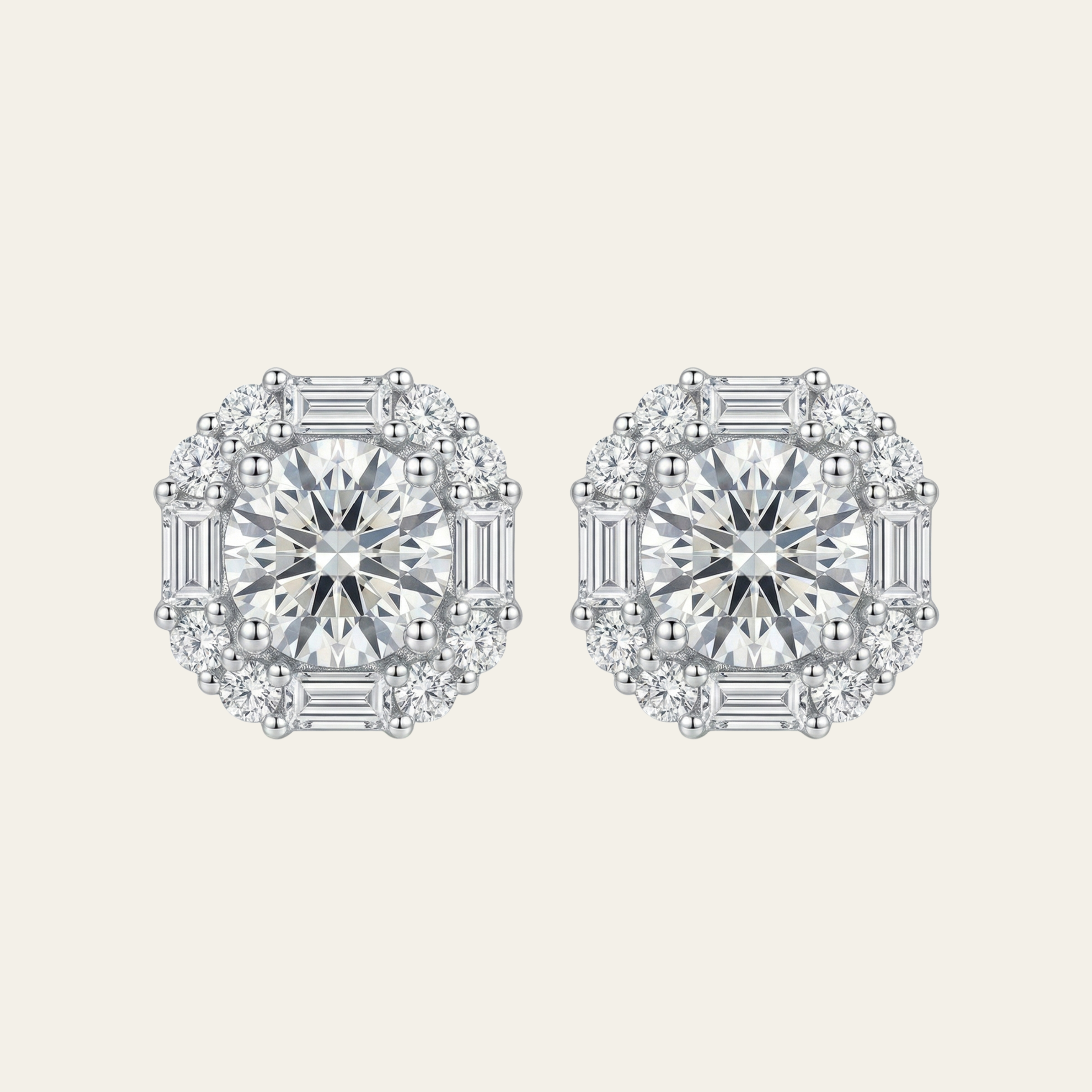 Sterling Silver Square Geometric Stud Earrings