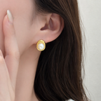 Sterling Silver Polished Pearl Stud Earrings