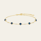 Sterling Silver Blue Zircon Adjustable Chain Bracelet