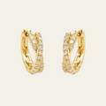 Sterling Silver 18K Gold Plated Zircon Huggie Hoop Earrings