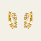 Sterling Silver 18K Gold Plated Zircon Huggie Hoop Earrings
