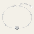 Sterling Silver Heart Zircon Chain Bracelet