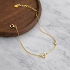 Sterling Silver Heart Zircon Chain Bracelet