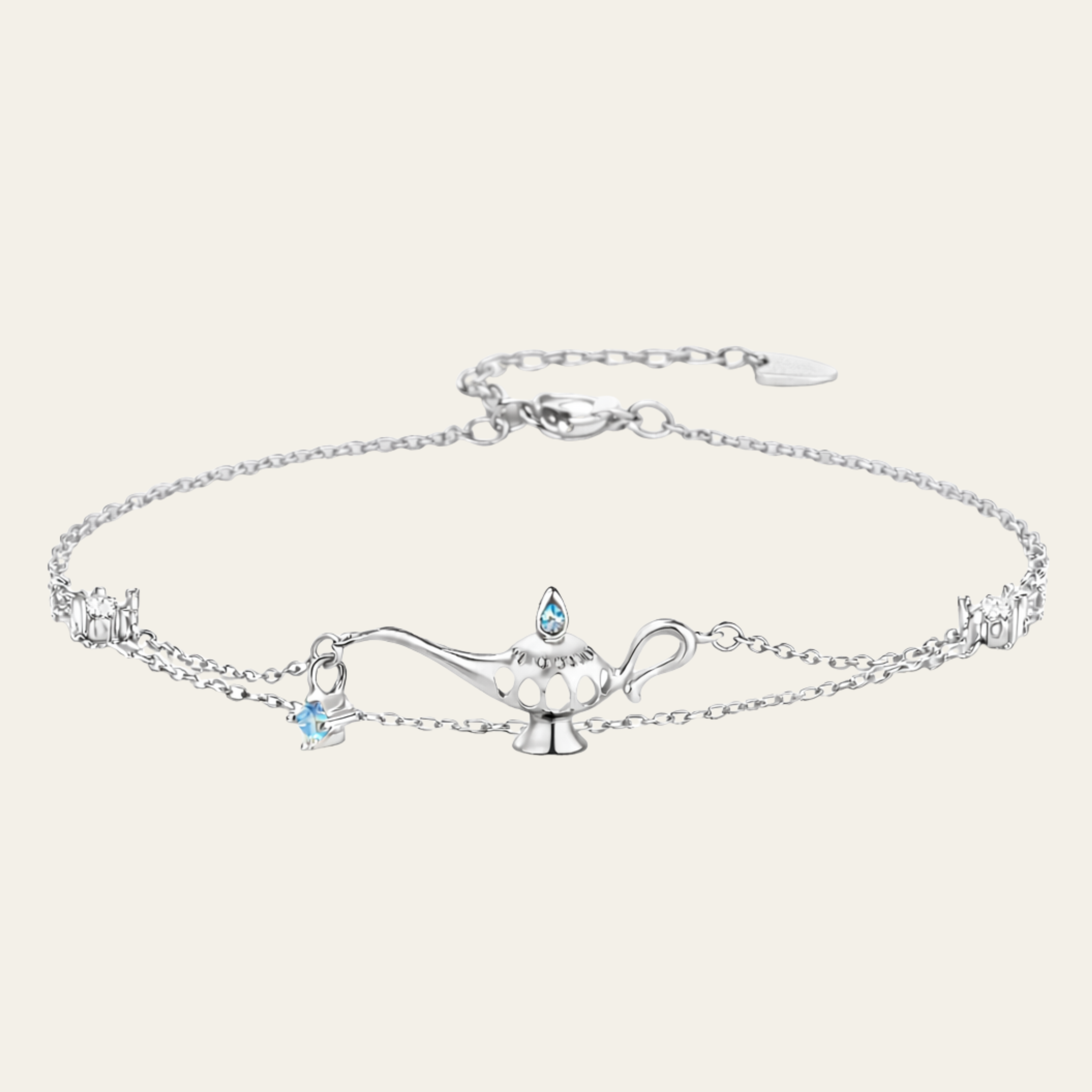Sterling Silver Minimal Genie Lamp Bracelet