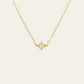 Sterling Silver Minimal Four Point Star Zircon Necklace