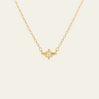 Sterling Silver Minimal Four Point Star Zircon Necklace