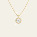 Sterling Silver Round Zircon Geometric Necklace