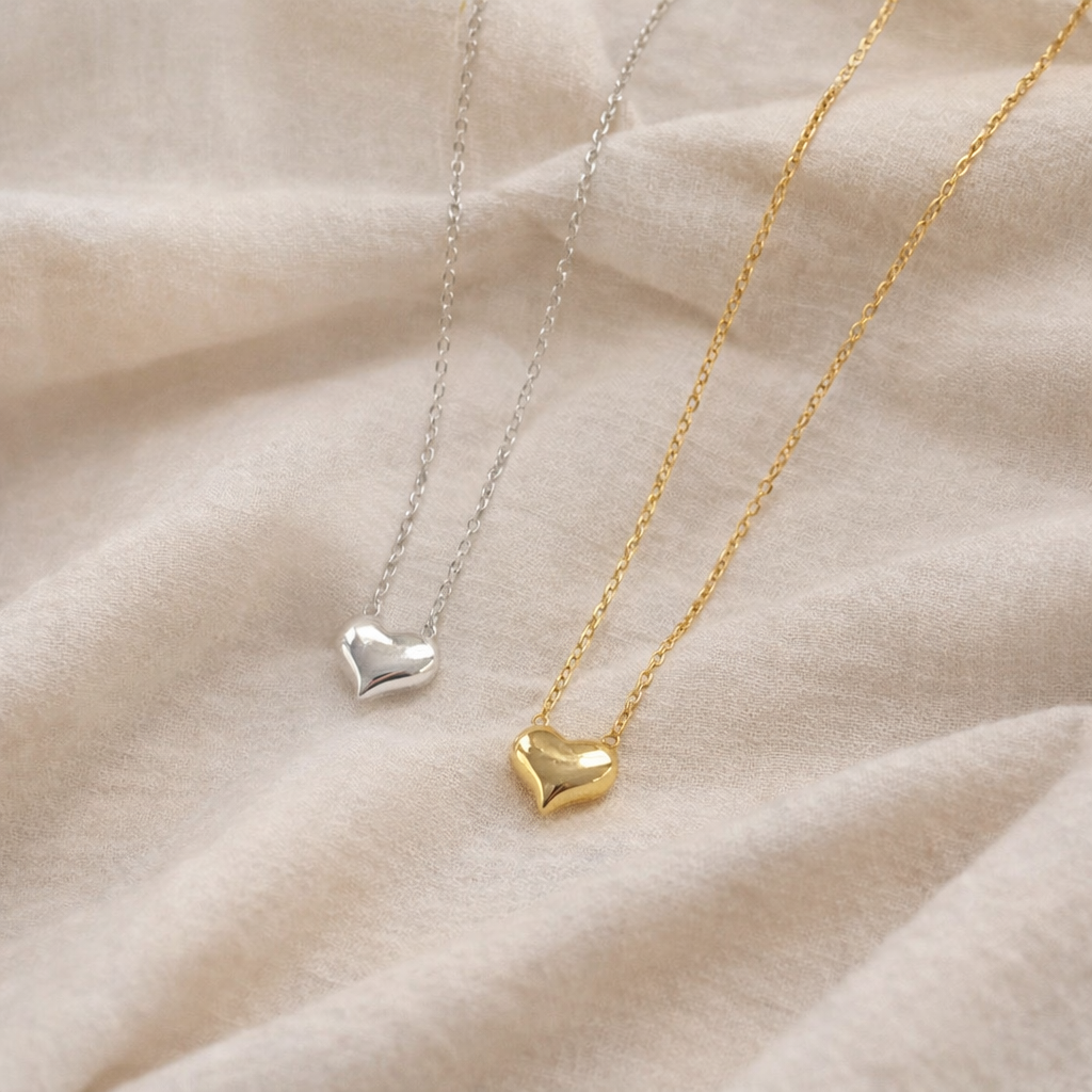 Sterling Silver Polished Heart Pendant Necklace