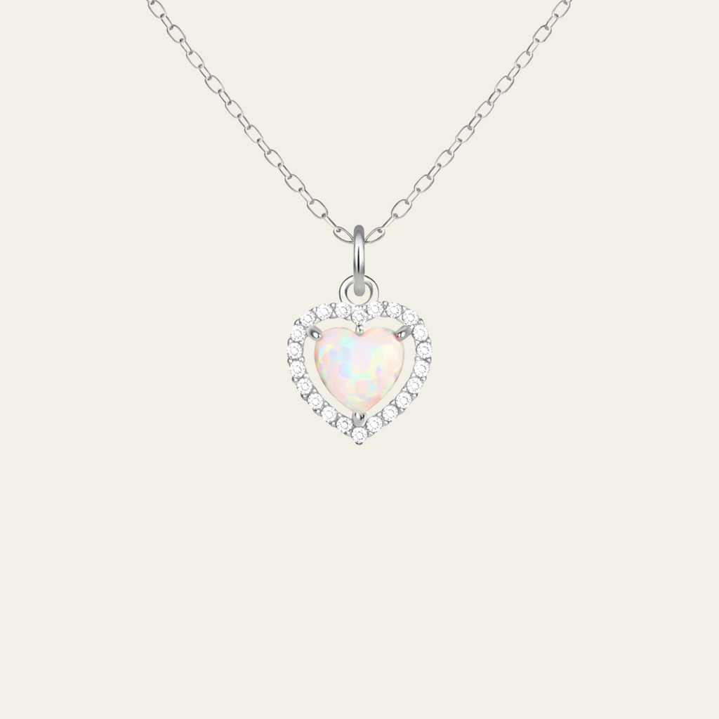 Sterling Silver Heart Zircon Pendant Necklace