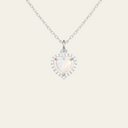 Sterling Silver Heart Zircon Pendant Necklace