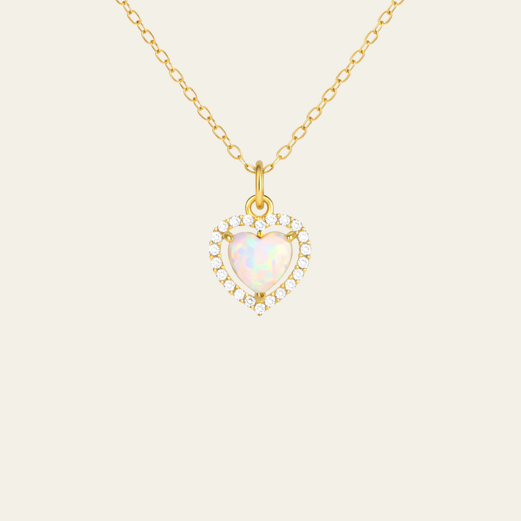 Sterling Silver Heart Zircon Pendant Necklace