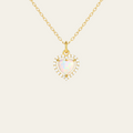 Sterling Silver Heart Zircon Pendant Necklace